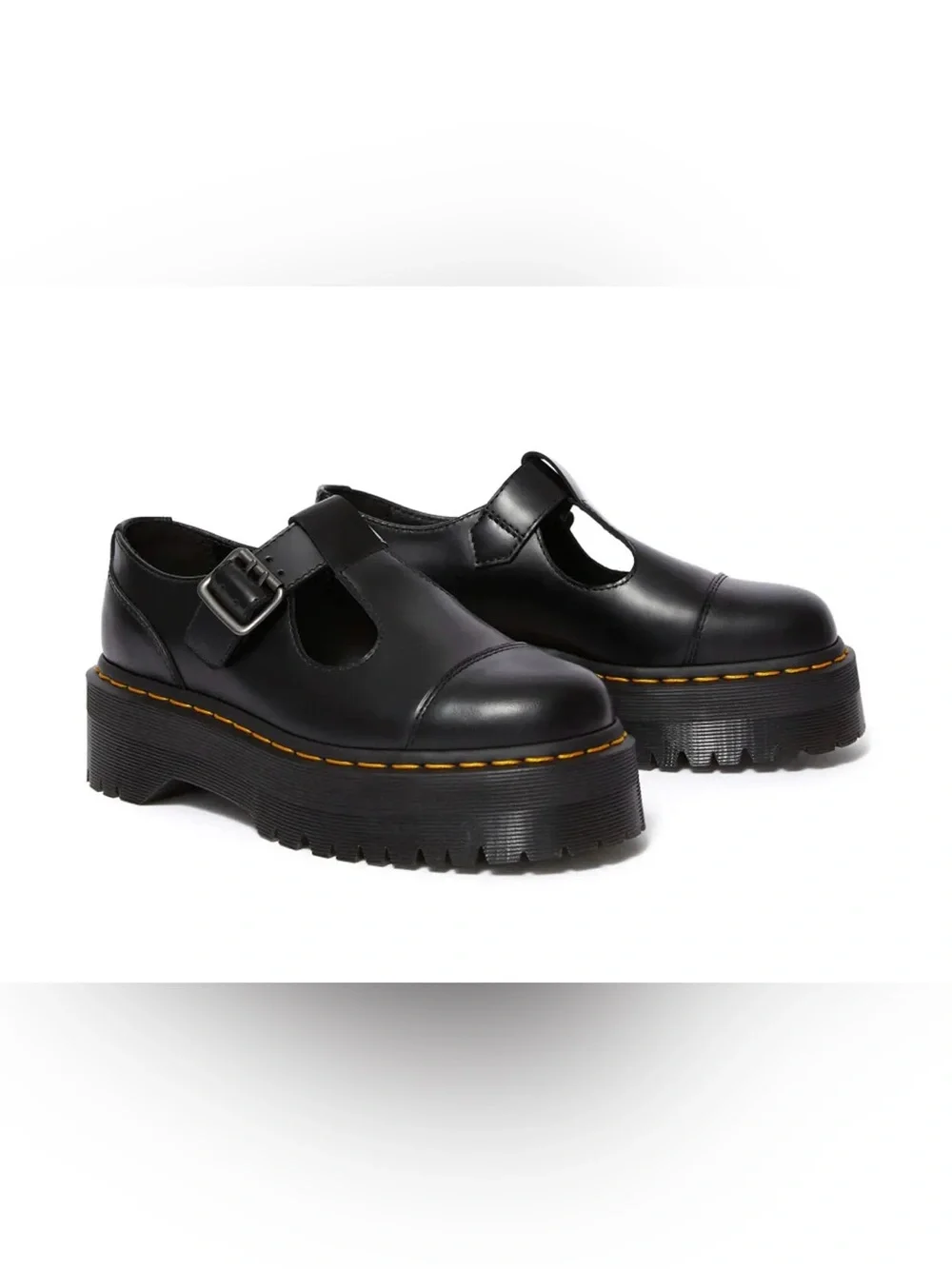 Dr. Martens Bethan Black Leather Platform Mary Janes Size 6 - US 6L